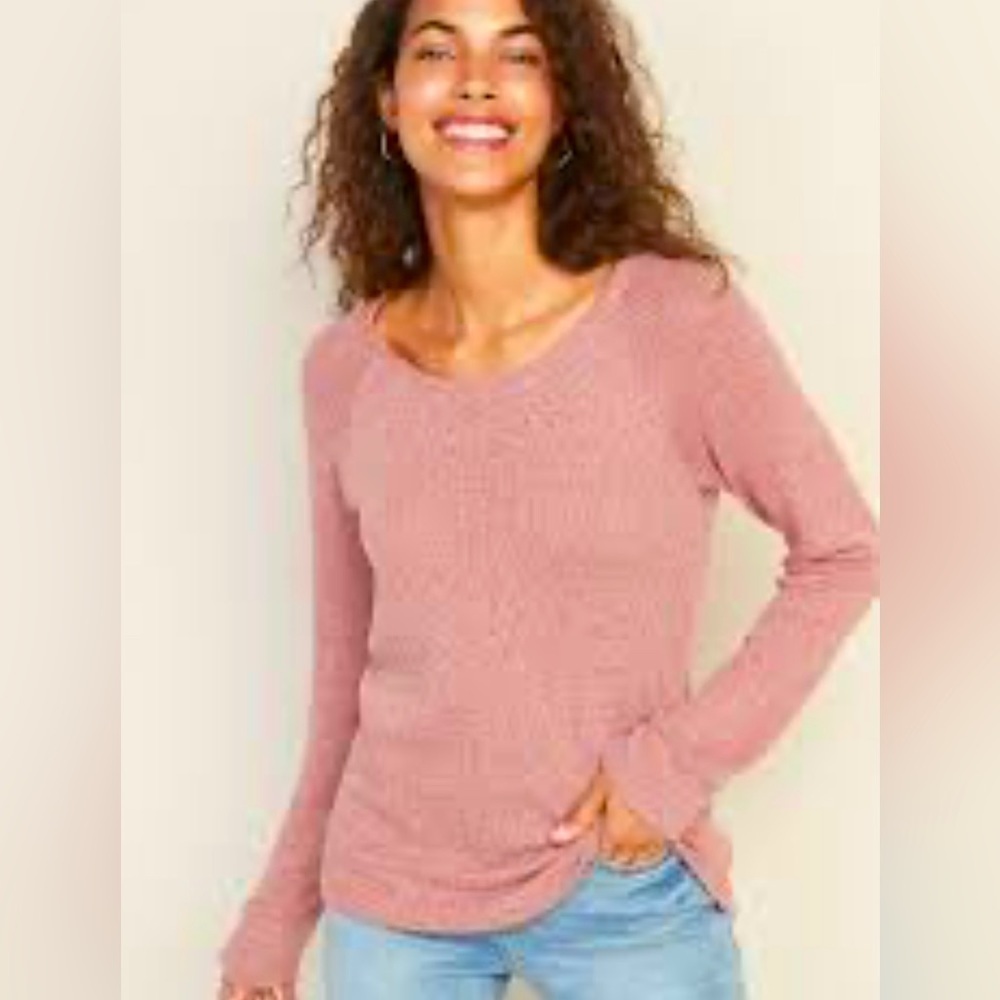 Old Navy Lightweight Sweater Mauve Pink Size M soft, scoop neck knit